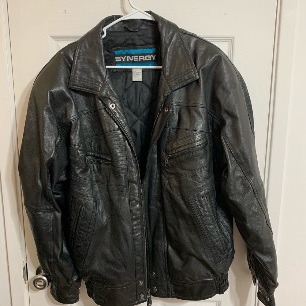 Vintage Synergy Leather Jacket Size L